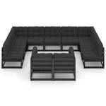 Salon de jardin (lot de 11) 3009765-2 Anthracite - Noir