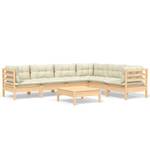 Garten-Lounge-Set Weiß - Massivholz - 64 x 29 x 64 cm