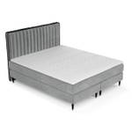 Boxspringbett Rhodes Grau - Breite: 182 cm