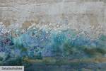 Acrylbild handgemalt Layers of Ages Beige - Blau - Massivholz - Textil - 100 x 75 x 4 cm