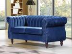 Ensemble canapé TRUMBO Lot de 2 Bleu - Textile - 78 x 77 x 195 cm