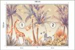 Papier Peint Enfants ANIMAUX Plantes 180 x 120 x 120 cm