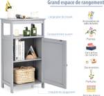 Armoire de Rangement de Salle HW66005 Gris - Bois manufacturé - 30 x 84 x 45 cm