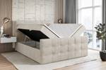 Boxspringbett SOLARIO Ecru - Breite: 180 cm - H3