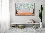 Tableau peint Sweet Summer Evening Orange - Blanc - Bois massif - Textile - 120 x 80 x 4 cm