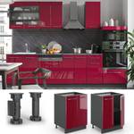 Meuble bas de cuisine Fame-Line 35553 Anthracite - Bordeaux brillant