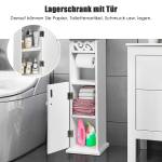 Toilettenschrank Badezimmerschrank Weiß - Holzwerkstoff - 20 x 66 x 20 cm