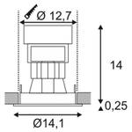 Einbaustrahler New Tria Weiß - Metall - 8 x 14 x 8 cm