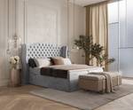 Boxspringbett Royal Silber - Breite: 140 cm