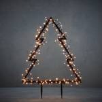 Gartenstecker mit LED Weihnachtsbaum Schwarz - Weiß - Metall - 1 x 75 x 53 cm