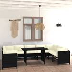 Garten-Lounge-Set (10-teilig) 3009676-2 Schwarz - Metall - Polyrattan - 60 x 65 x 60 cm