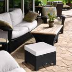 Fußstütze 841-002V02BK Schwarz - Weiß - Polyrattan - 50 x 35 x 50 cm