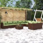 Garten-Lounge-Set 3013639-6 (10-teilig) Braun - Grün - Metall - Polyrattan - 70 x 60 x 70 cm