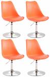 4er Set Esszimmerstühle Maverick C Orange - Silber