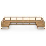 Garten-Lounge-Set (10-teilig) 3009777-1 Braun - Massivholz - Holzart/Dekor - 70 x 67 x 70 cm