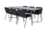 Essgruppe Pippi 13 (7-teilig) Schwarz - Massivholz - 90 x 75 x 190 cm