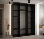 Armoire à portes coulissantes sapporo 1 Noir - Imitation chêne - 180 x 60 cm - 3 portes