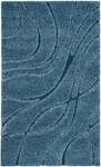Hochflorteppich Naples Webstoff - Blau - 100 x 160 cm