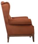 Sessel mit Hocker WINDSOR Chesterfield Orange - Massivholz - 85 x 110 x 80 cm