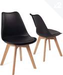 Chaise scandinave LAO (lot de 2) Noir - Lot de 2