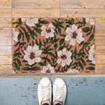 Kokos Fu脽matte mit Blumen