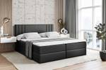 Boxspringbett IDRIKO Hochglanz Schwarz - Breite: 160 cm - H4