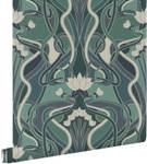 Tapete Blumenmuster im Jugendstil 7472 Blau