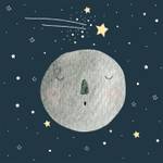 Tableau gris lune pour enfant 50 x 50 cm