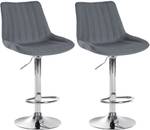 Tabouret de bar Toni Lot de 2 Gris