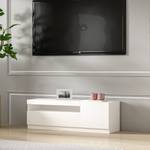 TV Lowboard Weiß mit LED Rechts 1/2 Weiß - Holzwerkstoff - 120 x 40 x 37 cm