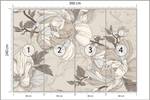 Papier Peint FLEURS Feuilles Vintage 360 x 240 x 240 cm