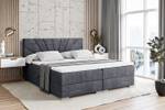 Boxspringbett MILTIO Steingrau - Breite: 200 cm - H4