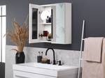 Bad-Spiegelschrank NAVARRA Silber - Weiß - 60 x 60 cm