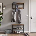 Porte-manteau mural Fyrk 70cm Noir - Marron - Bois manufacturé - 70 x 30 x 30 cm