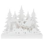 Weihnachtsszene aus Holz Weiß - Massivholz - 6 x 24 x 30 cm