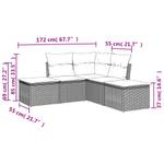 Gartensitzgruppe K5541(5-tlg) Schwarz - Massivholz - 69 x 62 x 55 cm