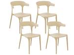 Esszimmerstuhl GUBBIO 4er Set Beige - 40 x 49 cm