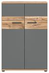 Armoire de bureau Mason Gris - En partie en bois massif - 80 x 122 x 37 cm