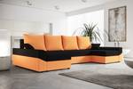 Ecksofa DENVI-U Schwarz - Orange