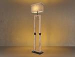 LED Stehlampe Holz Stoffschirm, 155cm