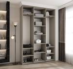 Drehtürenschrank Como 2 Beige - Schwarz - 160 x 40 cm