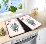 Abdeckplatte Lavendel-Bouquet (2er-Set) Glas - Mehrfarbig