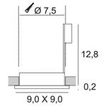 Einbaustrahler A-163868 Weiß - Metall - 9 x 13 x 9 cm