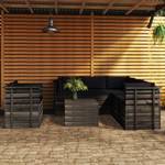 Gartensitzgruppe K5427(7-tlg) Schwarz - Massivholz - 72 x 65 x 70 cm