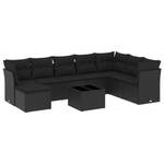 Gartensitzgruppe K1184(9-tlg) Schwarz - Massivholz - 69 x 62 x 55 cm