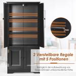 Mehrzweckschrank Vintage JZ10009 Schwarz - Holzwerkstoff - 32 x 123 x 59 cm