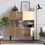 Buffet Krista Beige - Bois manufacturé - 35 x 125 x 100 cm