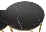 Lot de 2 tables d'appoint K46 Noir - Doré