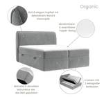 Boxspringbett Organic Grau - Breite: 140 cm