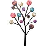 Wandgarderobe Bubble Tree Metall - Textil - 65 x 111 x 7 cm